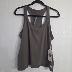 Vuori Lux Performance Tank Racerback Womens Size XL Grey Chia Stretch New